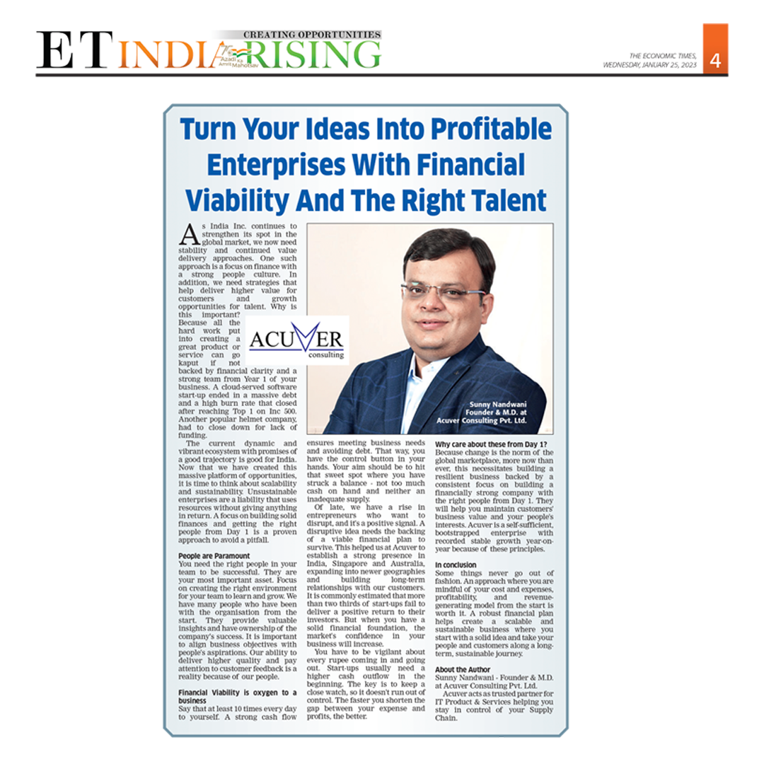 Sunny Nandawani – Turn Your Ideas Into Profitable Enterprises | ET India Rising