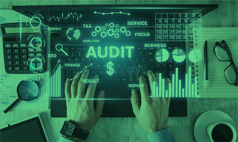 Image depicts "Audit" represented on some technology