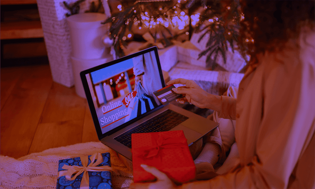Image depicts a woman preparing gifts