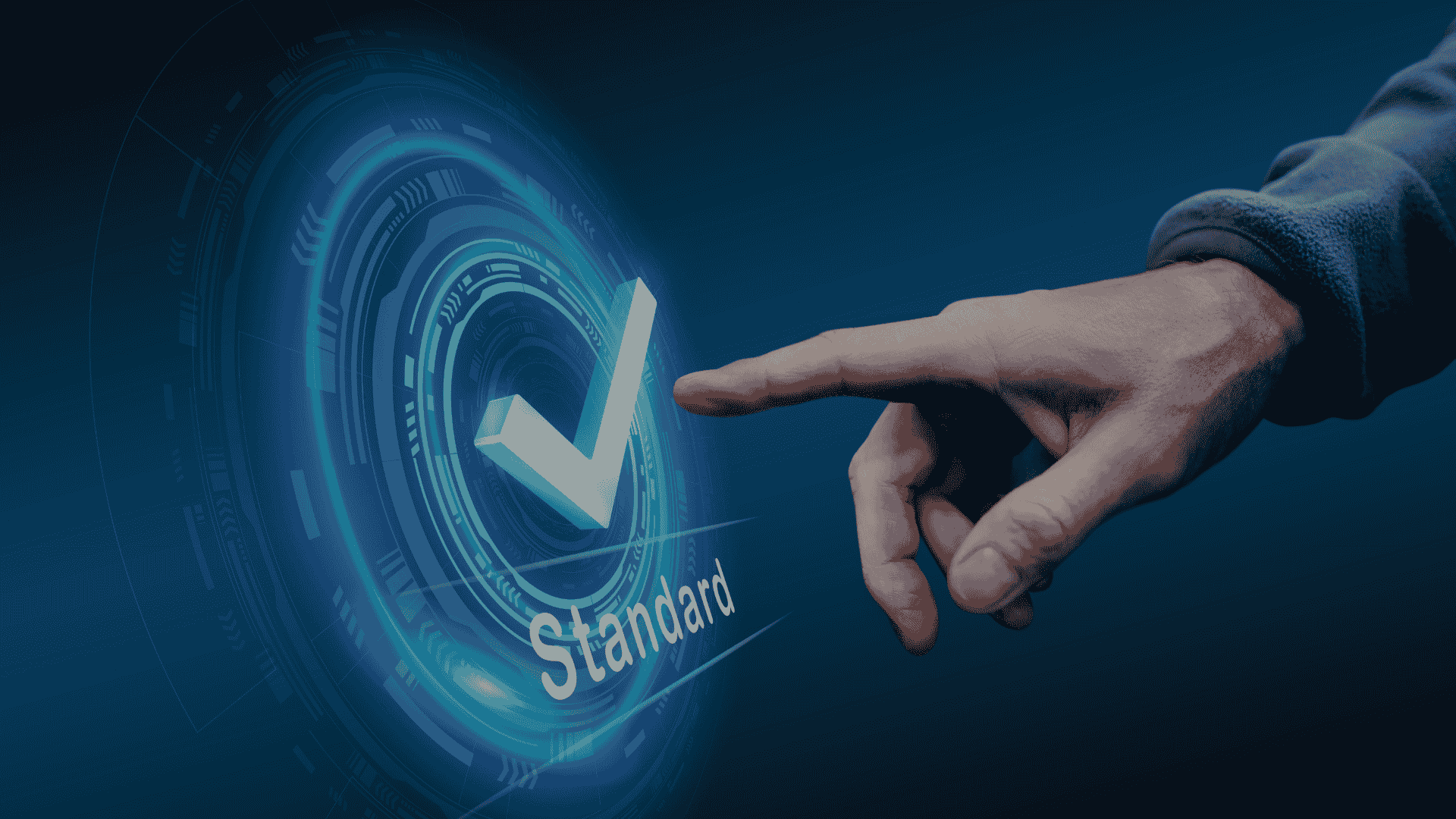 Banner depicts a finger pointing at a quality check sign