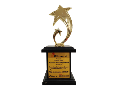 Image depicts Acuver's Inflection Award for best Marketplace solution of the year